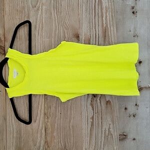 Anthropologie Pilcro NWT Size XXS Highlighter Yellow Ribbed Tank Top